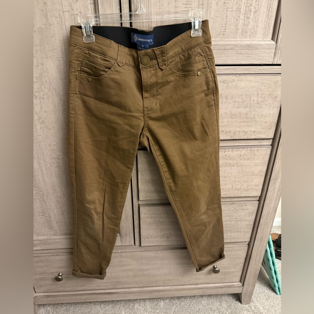 Democracy AbSolution Brown Rolled Cropped Pants Size 4